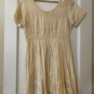 UO cream peasant dress